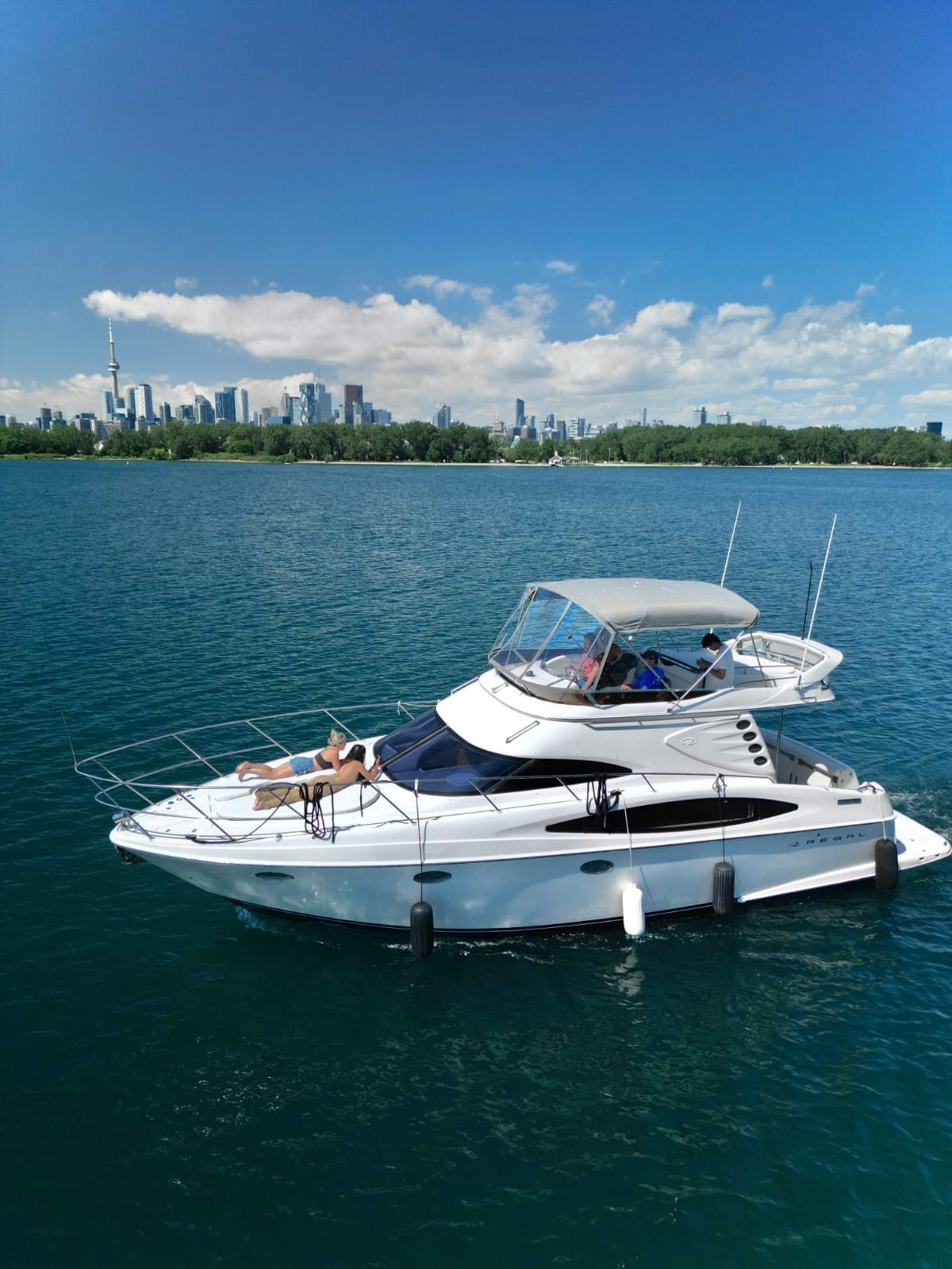 Rumba flagship yacht anchored off Toronto